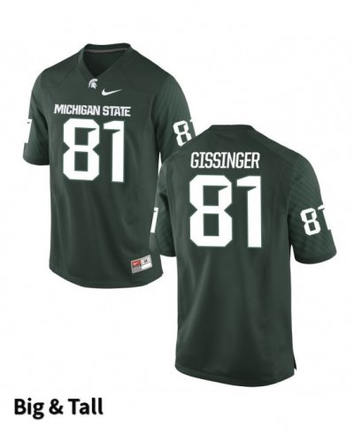 Men's Michigan State Spartans NCAA #98 Parks Gissinger Green Authentic Nike Big & Tall Stitched College Football Jersey EI32F03EH